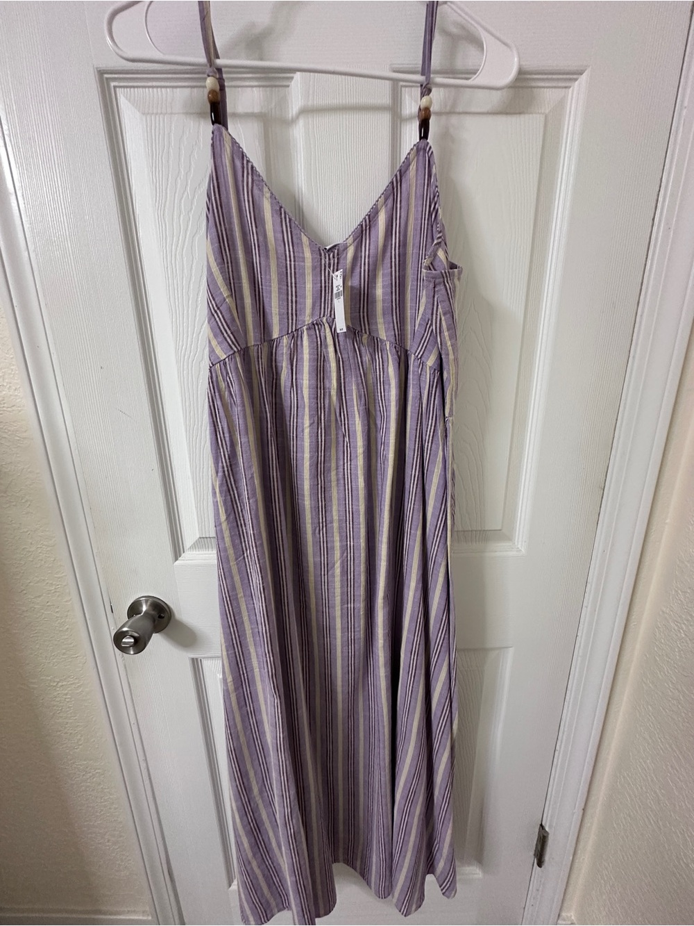 Old Navy Lavender and Cream Striped Maxi Dress
